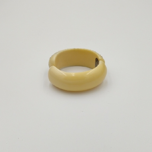 Vintage Lucite Rhinestone Clamper Cuff Bracelet - Picture 3 of 5